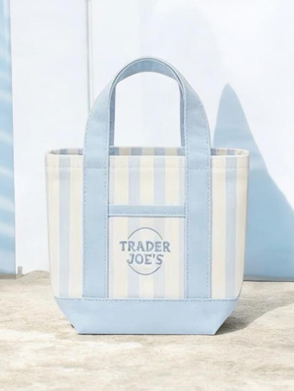 Trader Joe’s Mini Tote Bags - Blue striped New Edition Summer 2026